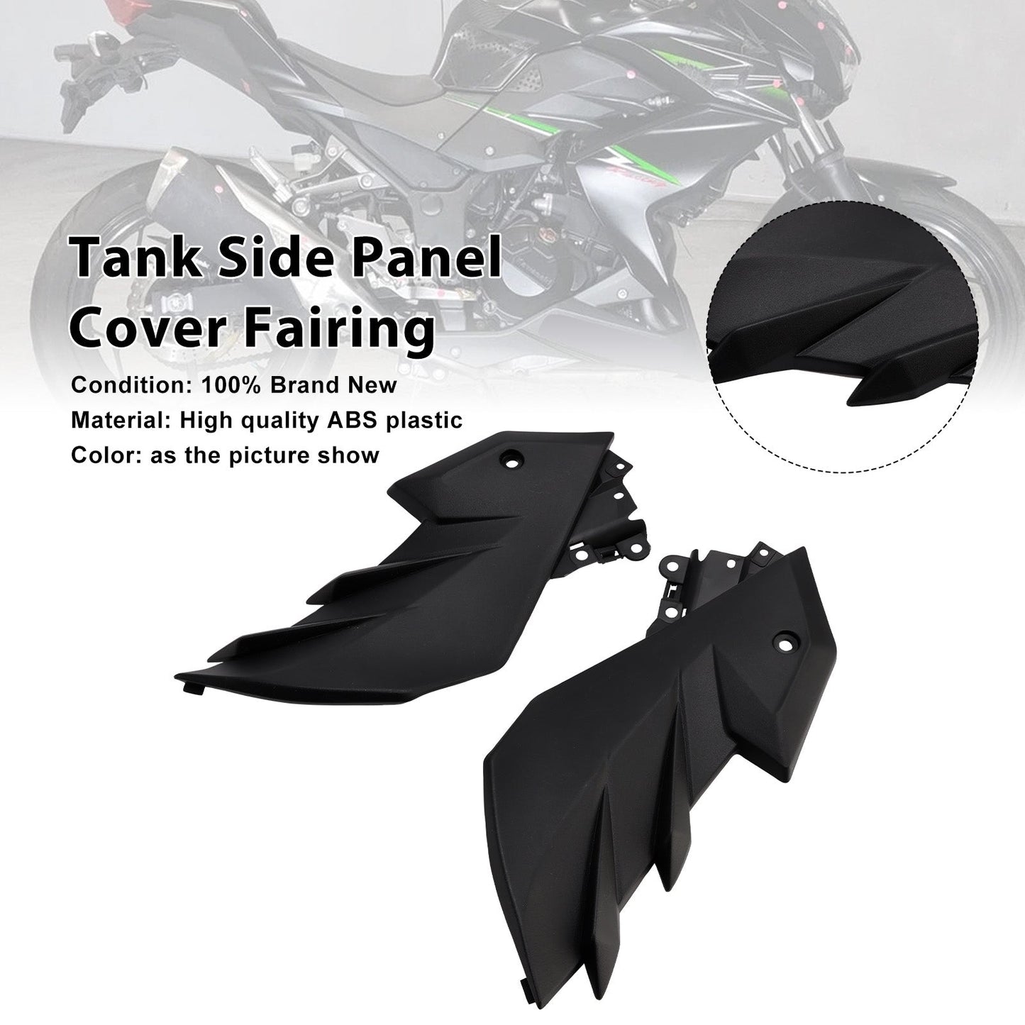 Carenature laterali del serbatoio del carburante per Kawasaki Z250 Z300 2013-2018