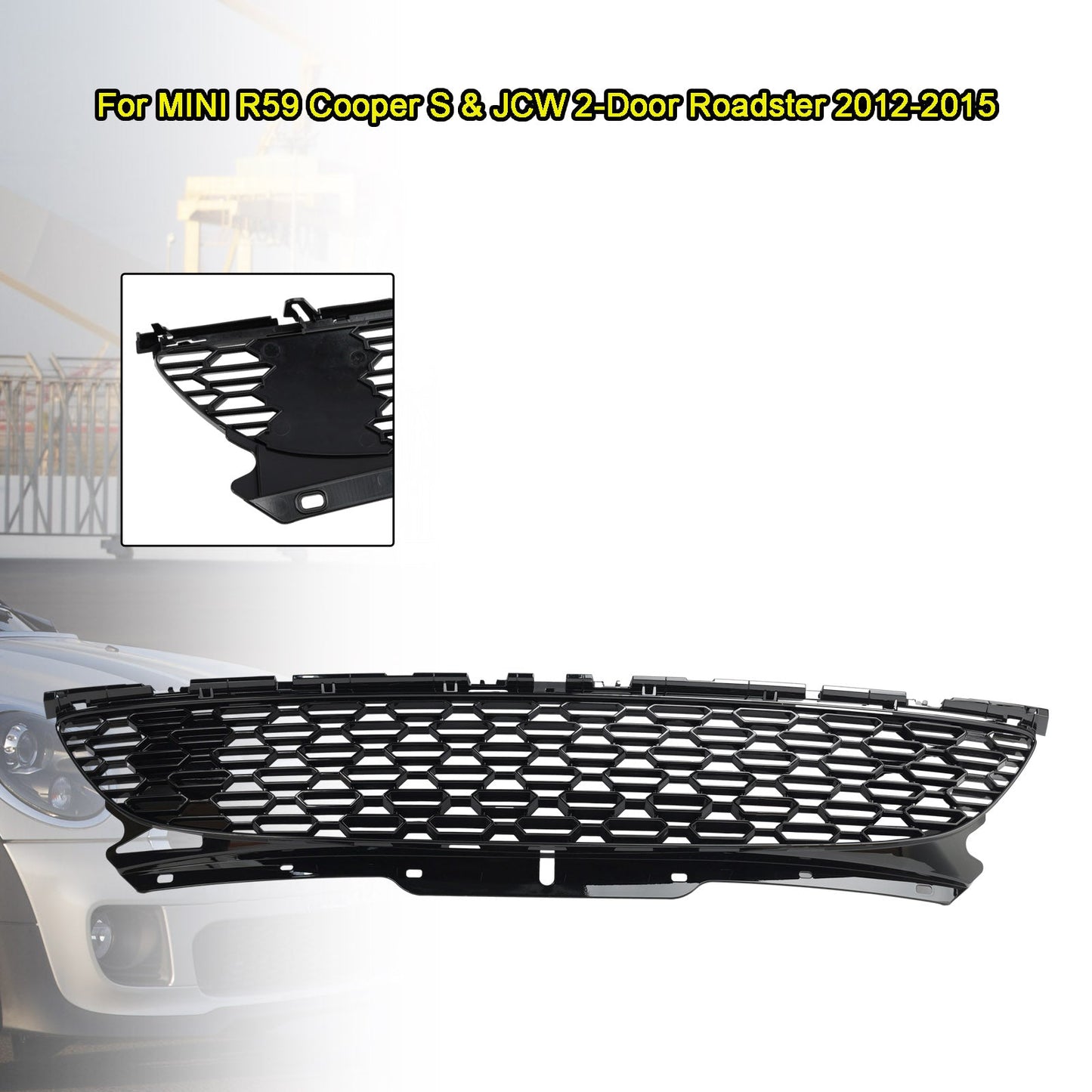 2009-2013 MINI R57 Cooper S e JCW 2 porte convertibile paraurti anteriore nero lucido griglia griglia