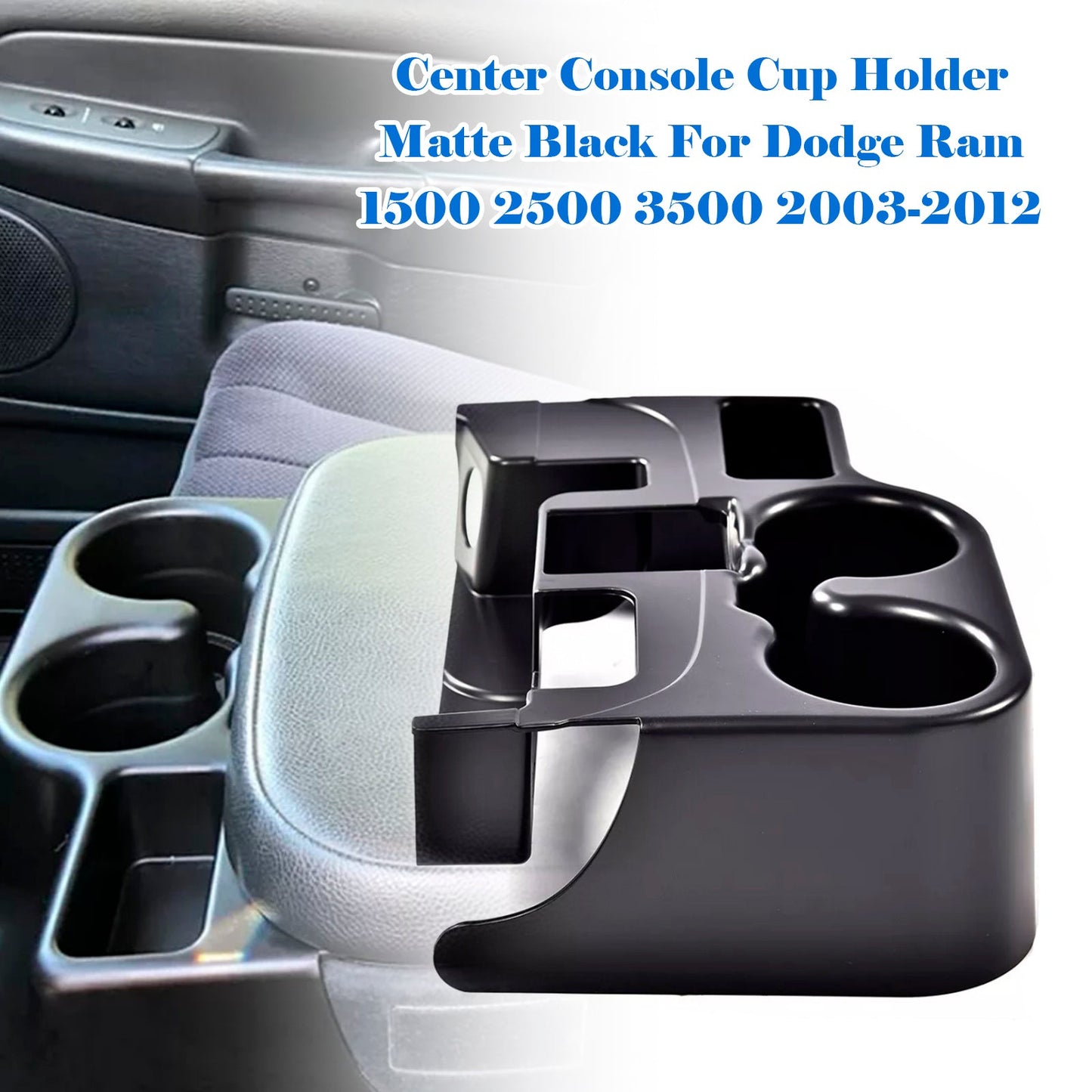 Portabicchieri per console centrale, nero opaco, per Dodge Ram 1500, 2500, 3500, 2003-2012