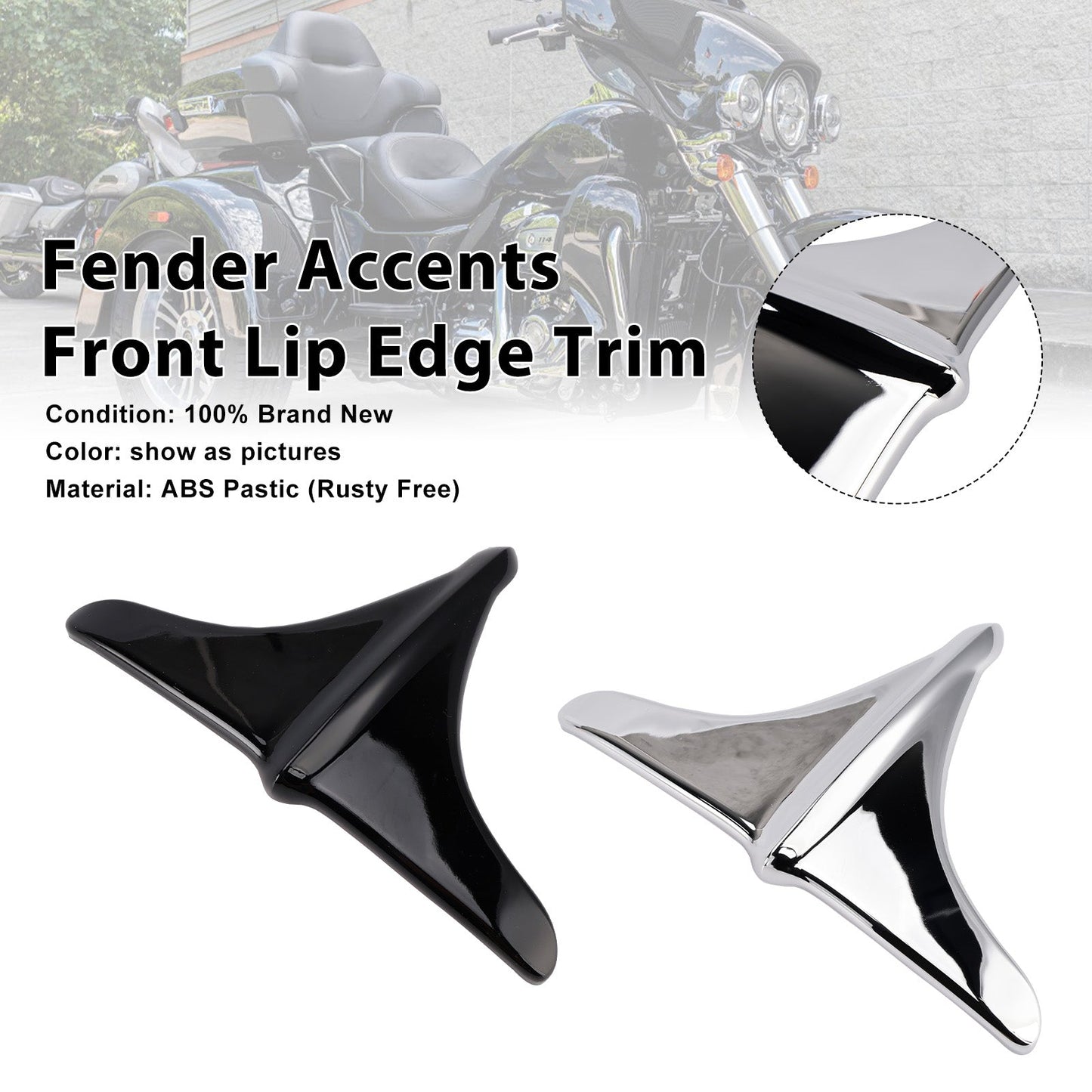 Dettagli in ABS per parafango posteriore e profilo del bordo anteriore per Street Tri Glide 2009-2023