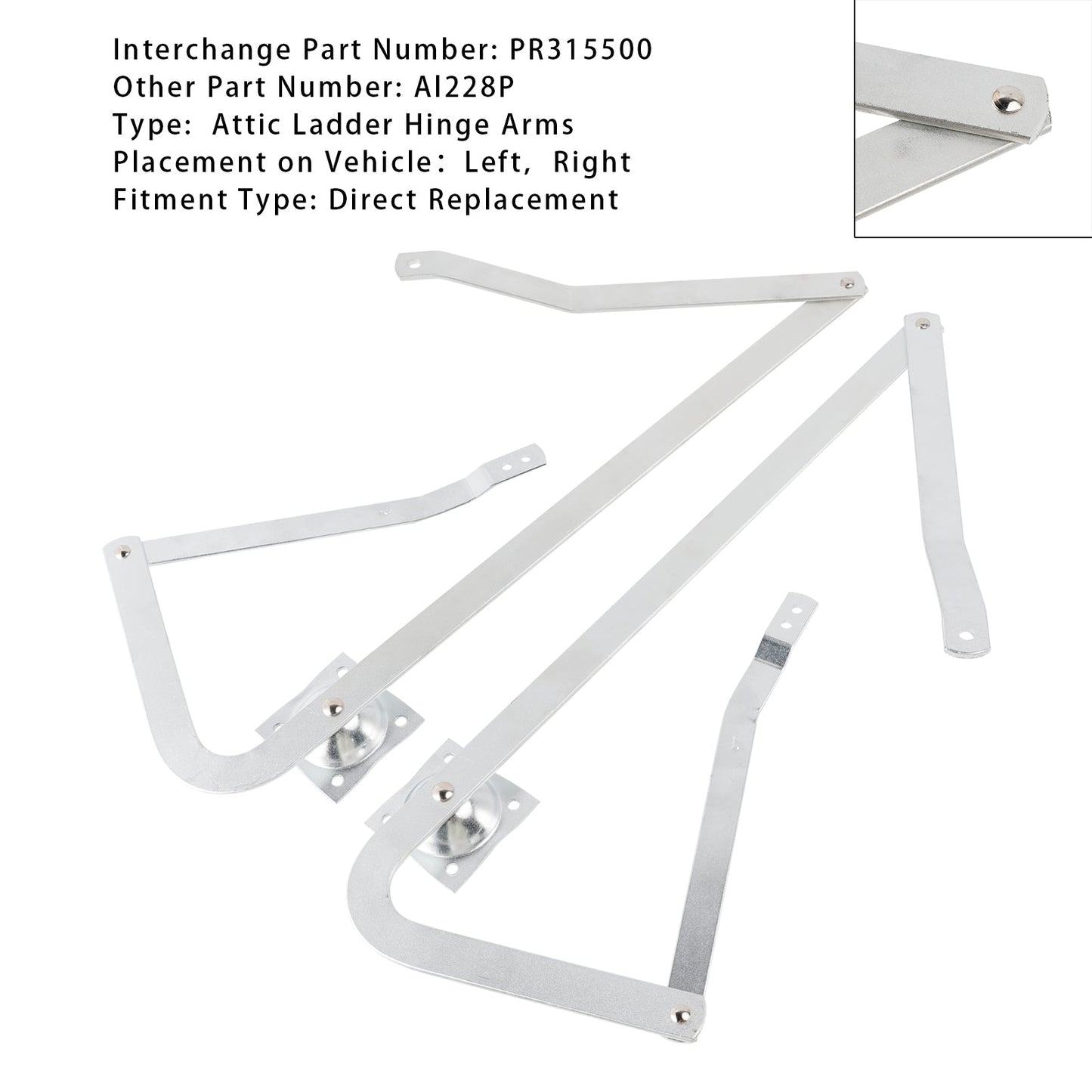 PR315500-LH +PR315500-RH Braccio cerniera scala soffitta sinistra + destra per scala Louisville