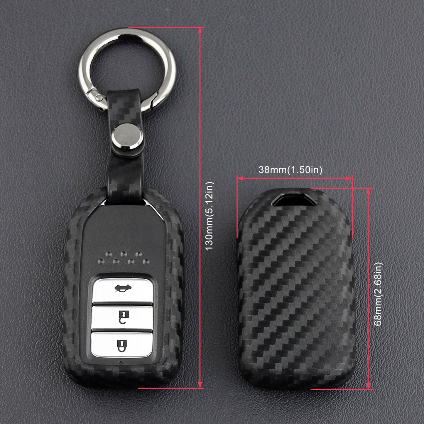 Custodia in pelle e silicone per chiave auto con fibbia per Honda
