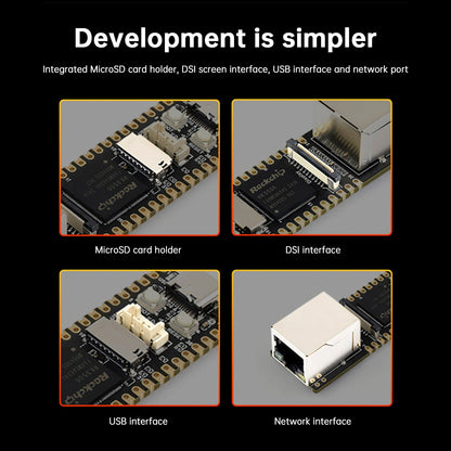 Scheda di sviluppo Linux Luckfox Lyra Plus con chip RK3506G2, porta di rete RJ45 da 128 MB