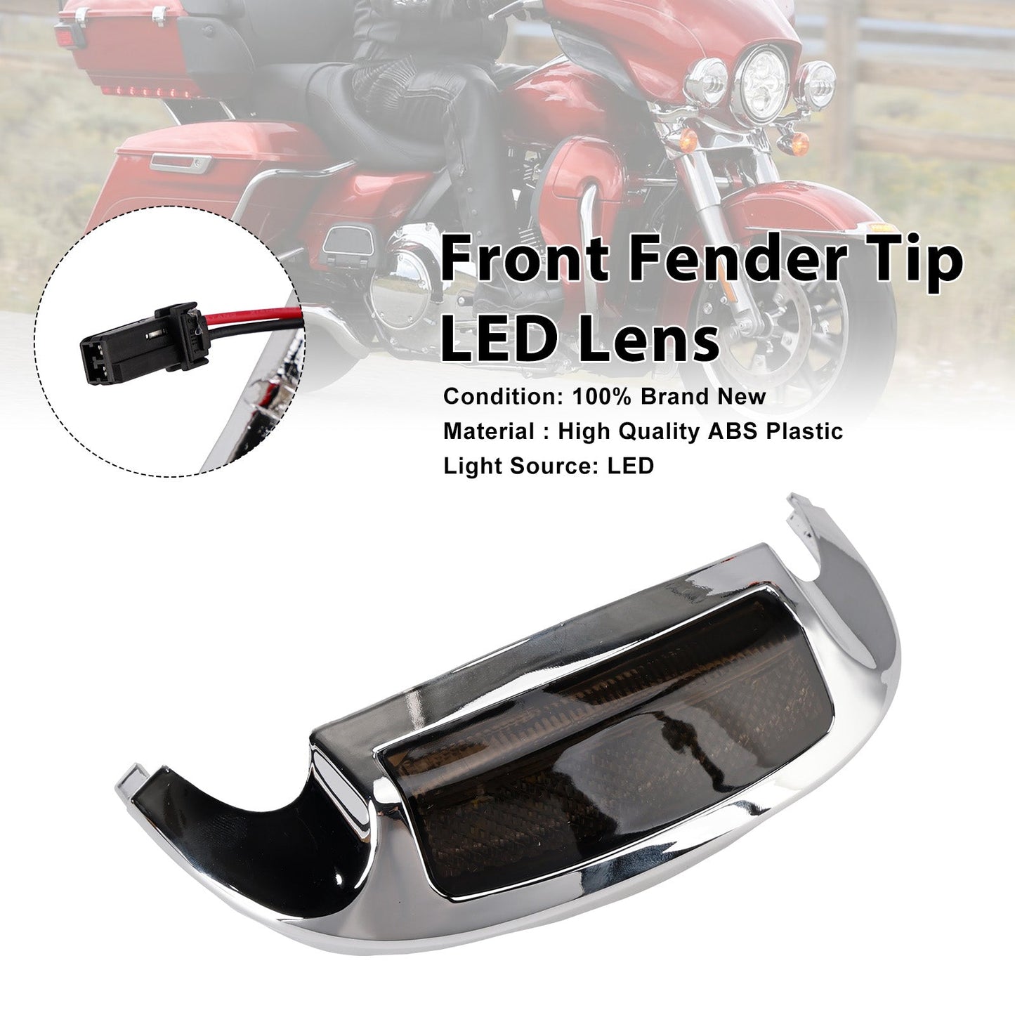 Puntale parafango anteriore con lente LED compatibile con Electra Glide Ultra Limited Low 2014-2023