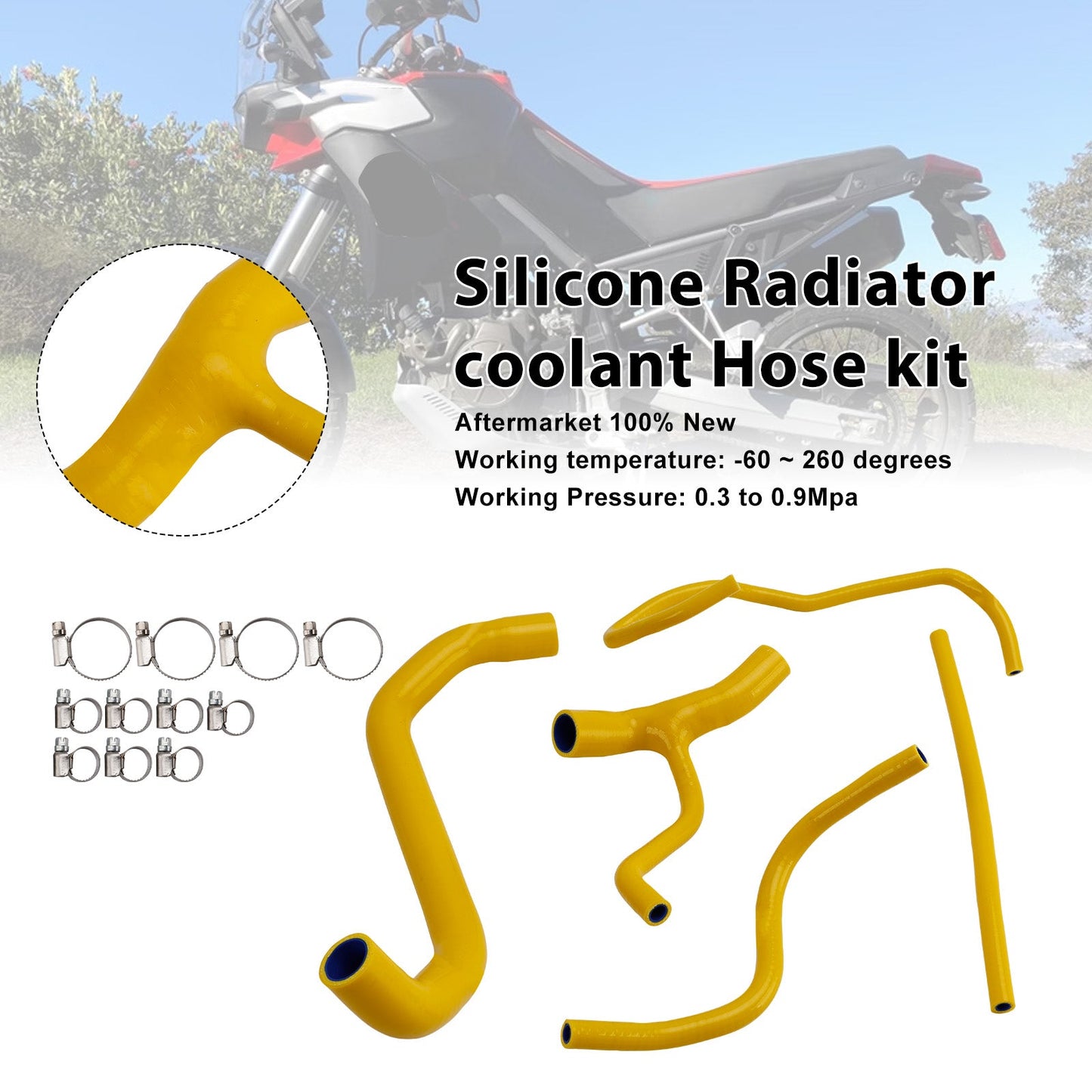 Tubo flessibile del liquido di raffreddamento del radiatore in silicone Aprilia Tuareg 660 2022-2025