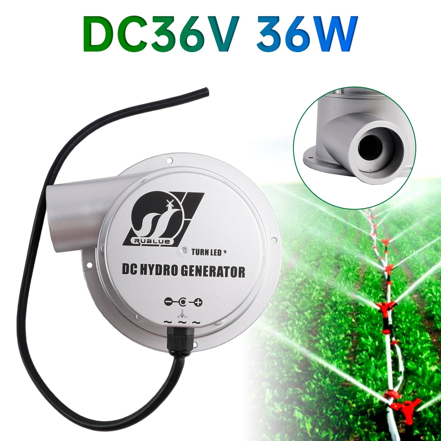 Generatore idroelettrico a turbina a flusso d'acqua da 24 V, generazione di energia CA da 36 V a 36 W/50 W