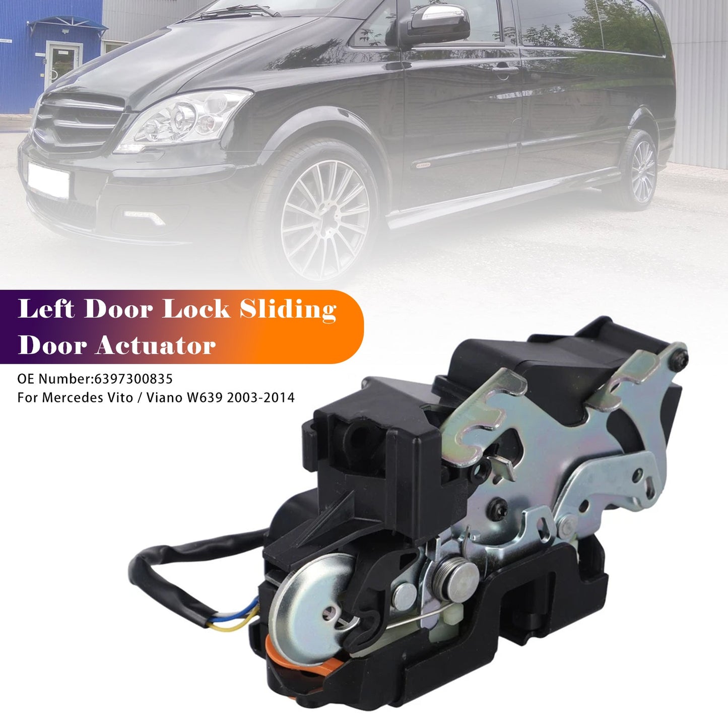 Attuatore porta scorrevole serratura portiera sinistra Mercedes Vito Viano W639 2003-2014 6397300835