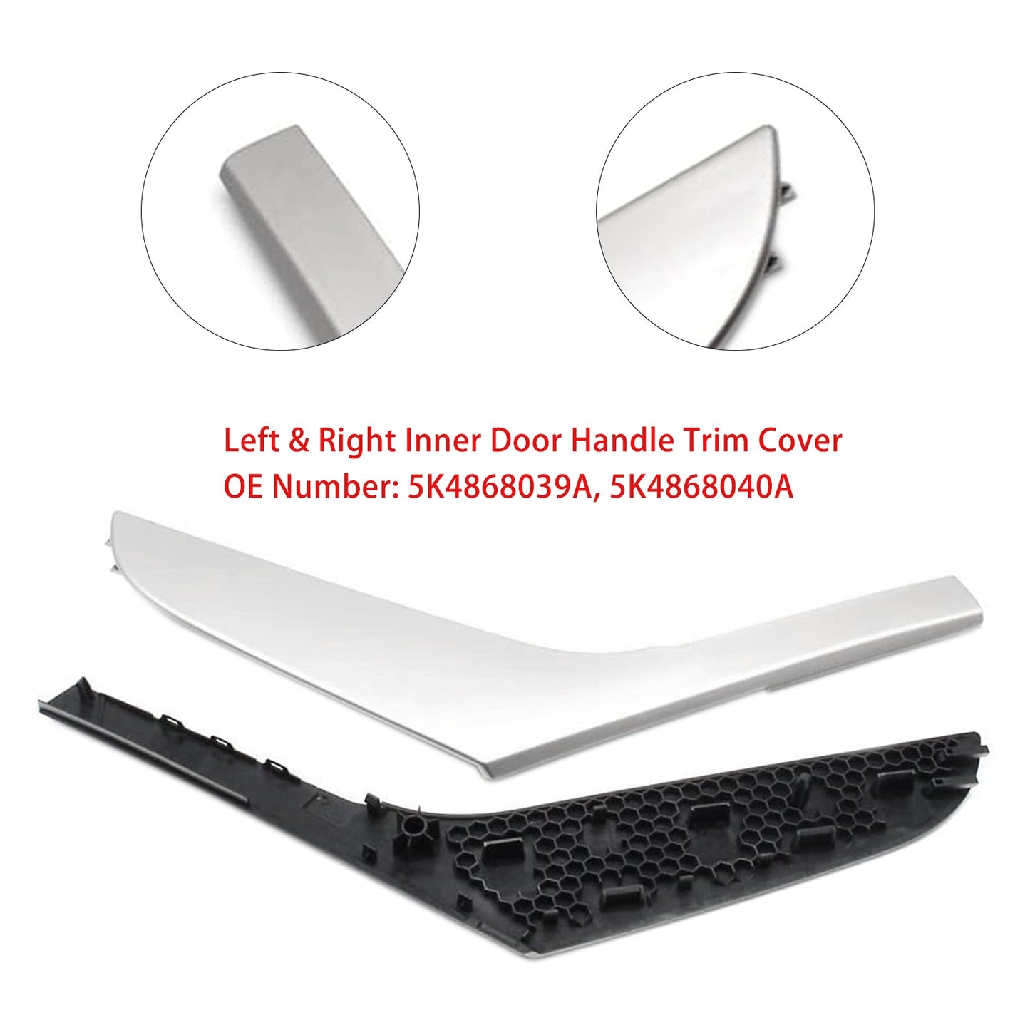 2009-2013 VW Golf 6 MK6 2 pezzi rivestimento maniglia interna porta sinistra e destra