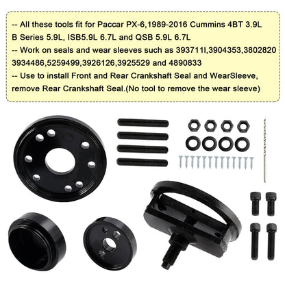 Strumento di rimozione e installazione del paraolio del'albero motore anteriore e posteriore Cummins 3.9L 5.9L 6.7L 1989-2016