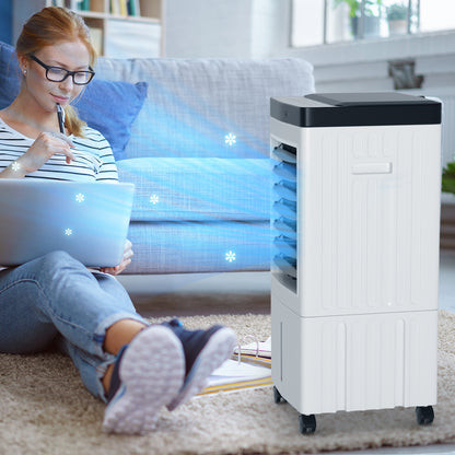Condizionatore d'aria evaporativo portatile da 10 litri, raffrescatore evaporativo 3 in 1 con ventola e umidificatore con telecomando