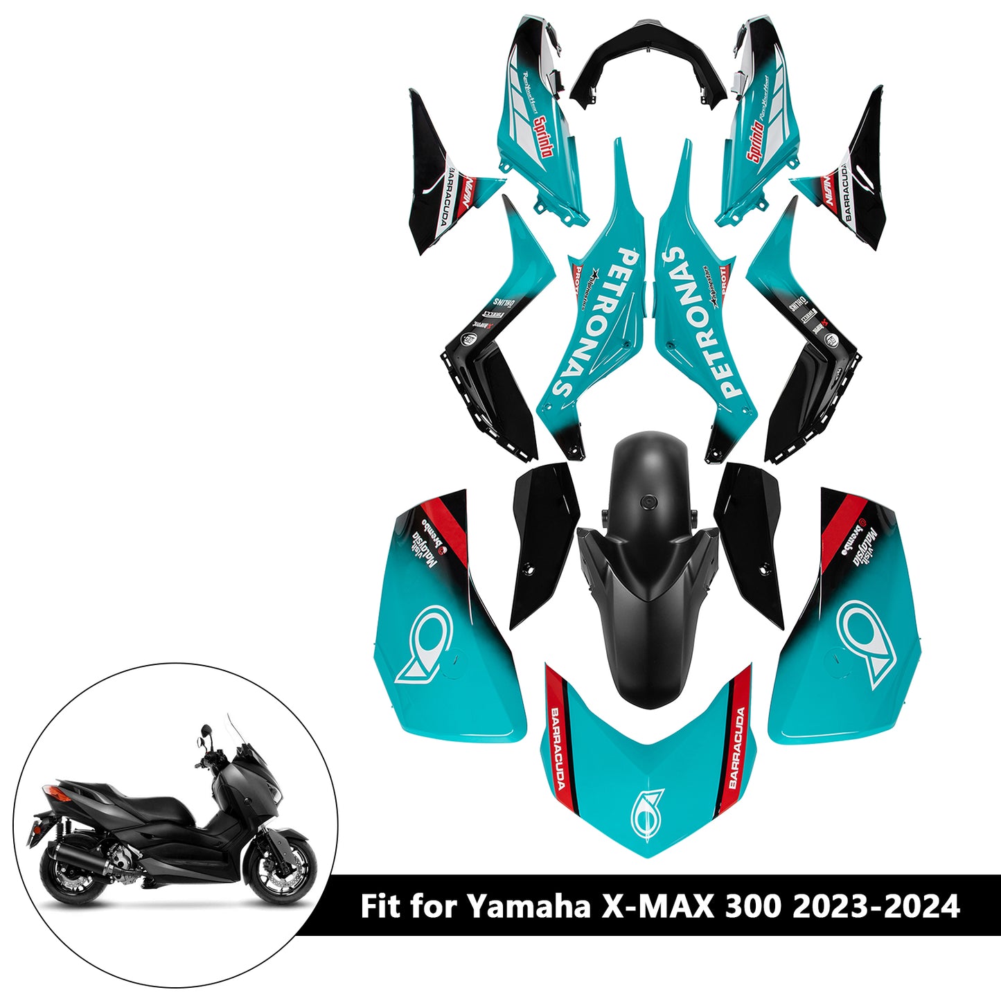 Kit carena carrozzeria iniezione ABS per Yamaha X-MAX 300 XMAX 2023-2024