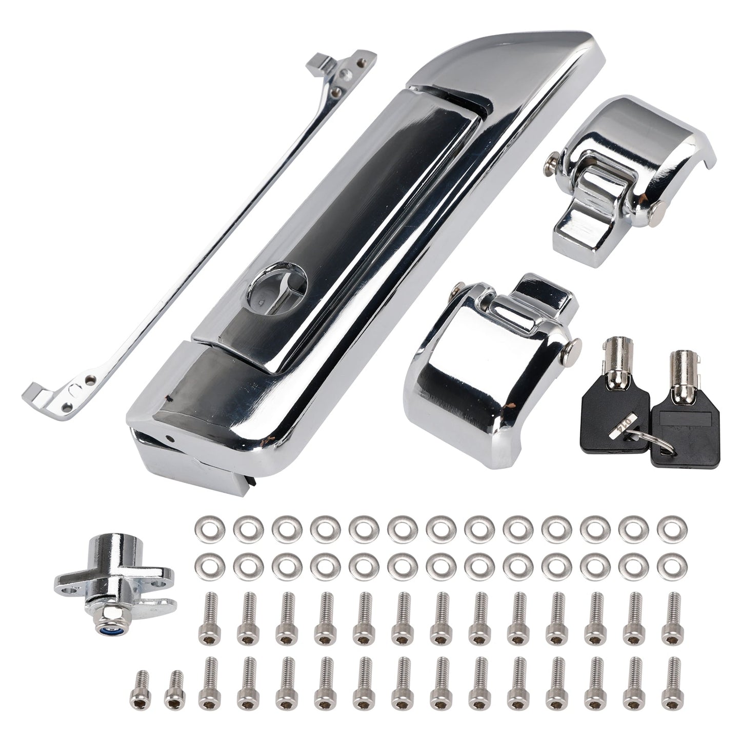 Kit cerniere e chiavistelli argento per Touring Razor Chopped King Tour Pack 2014-2023