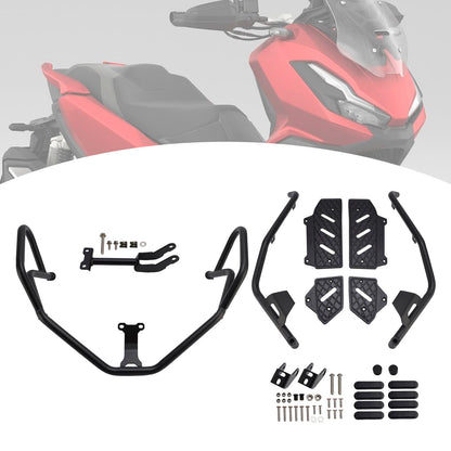 Barra di protezione motore superiore e inferiore per Honda Adv350 2022-2025, nera