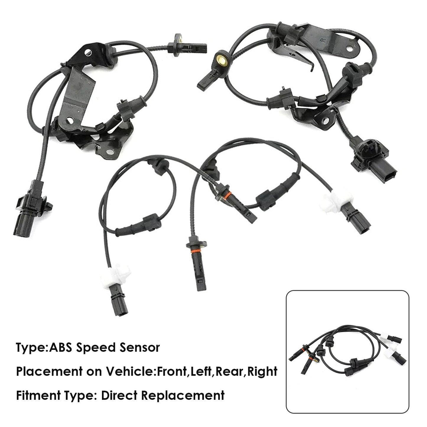 4 sensori di velocità ruota ABS anteriori, posteriori, sinistri e destri per Toyota Venza 2009-2016