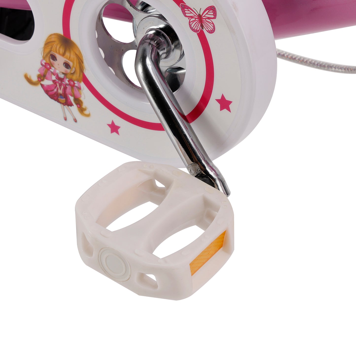 Bicicletta da principessa per bambini da 18" per ragazze, con ruote da allenamento rimovibili, rosa/viola