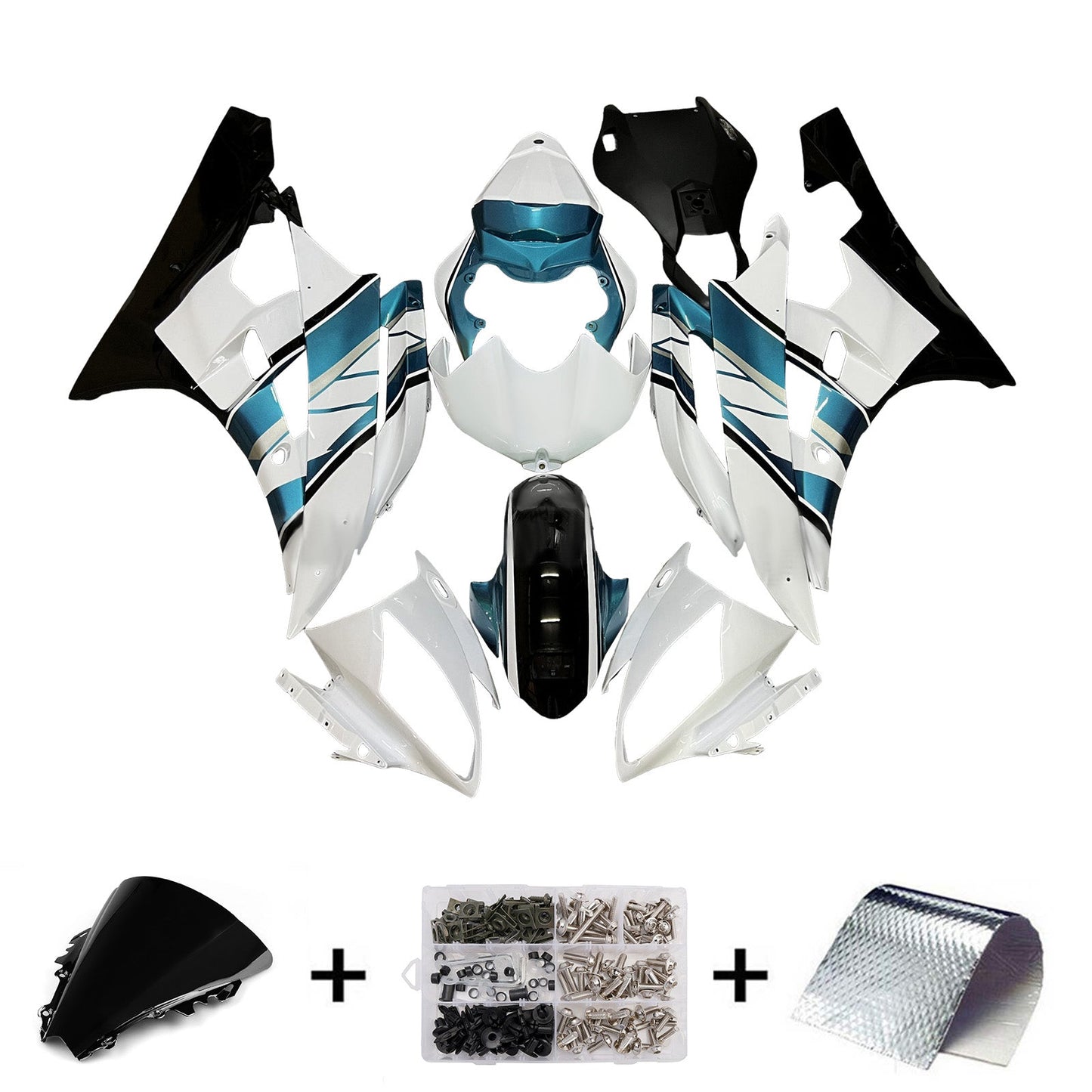 Kit carenatura iniezione plastica ABS per Yamaha YZFR6 YZF-R6 2006-2007