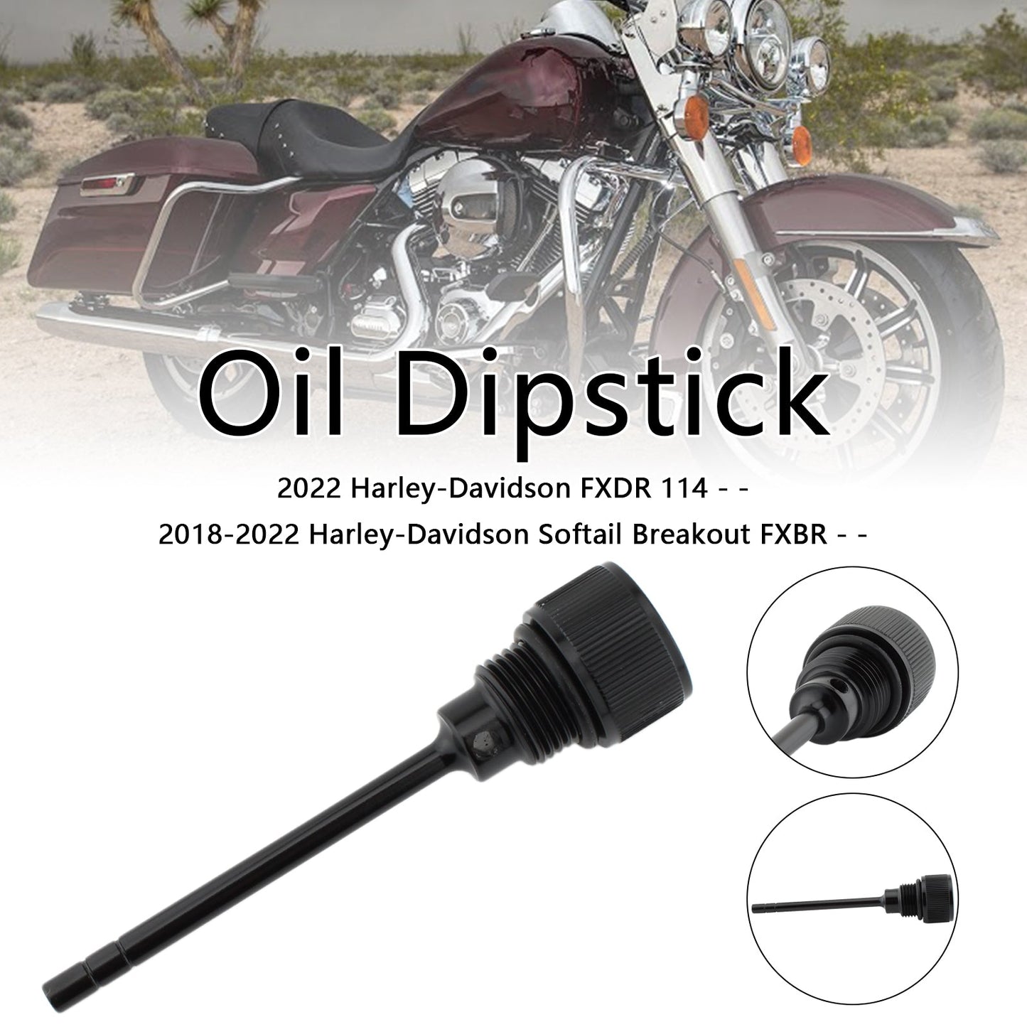1105-0022 Tappo serbatoio asta di livello olio per Softail Road Glide 07-19