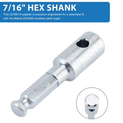 327687-6 Adattatore per punta da trapano per terra con attacco esagonale D-7/16"" per Makita DDG460