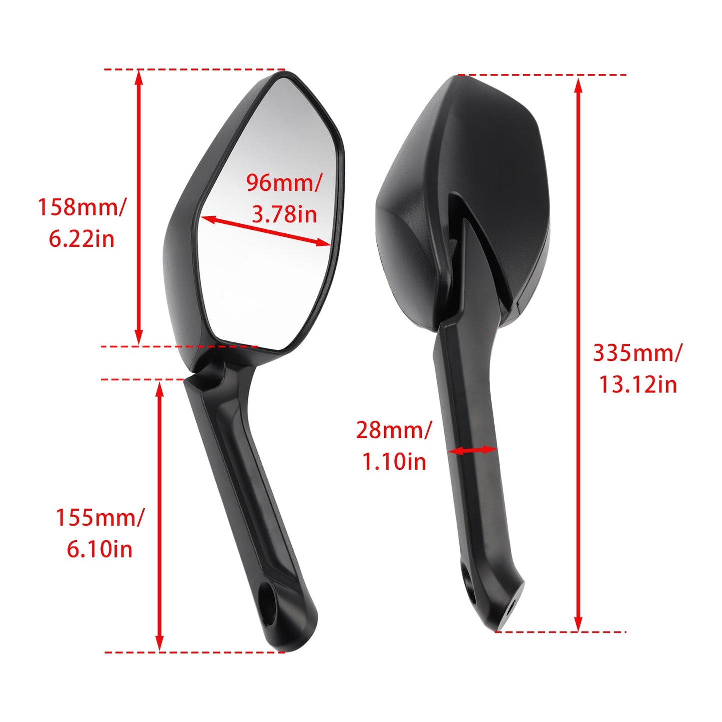 Set specchietti sinistro e destro per Ducati Multistrada 1200 10-18 Multistrada 1260 17-21