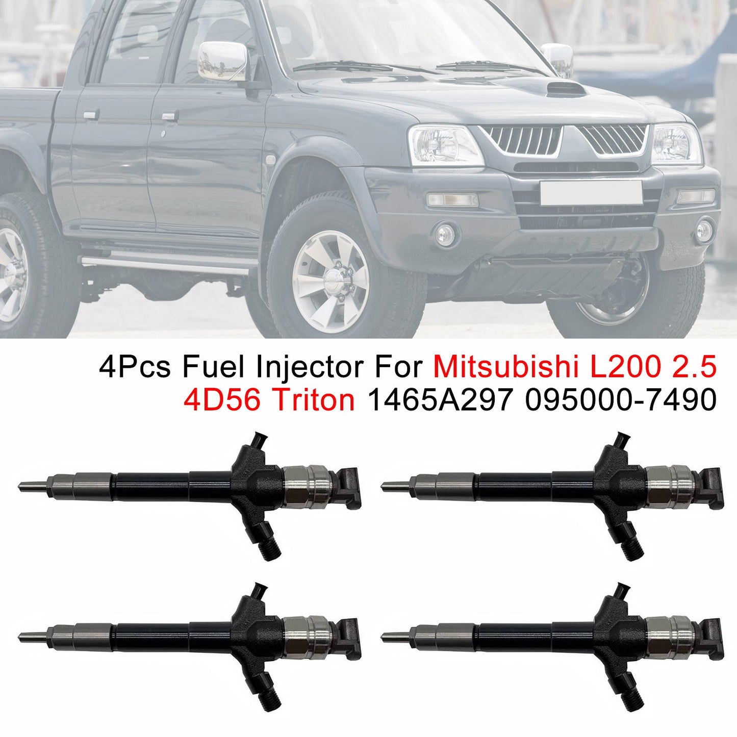 4 iniettori di carburante per Mitsubishi L200 2.5 4D56 Triton 1465A297 095000-7490