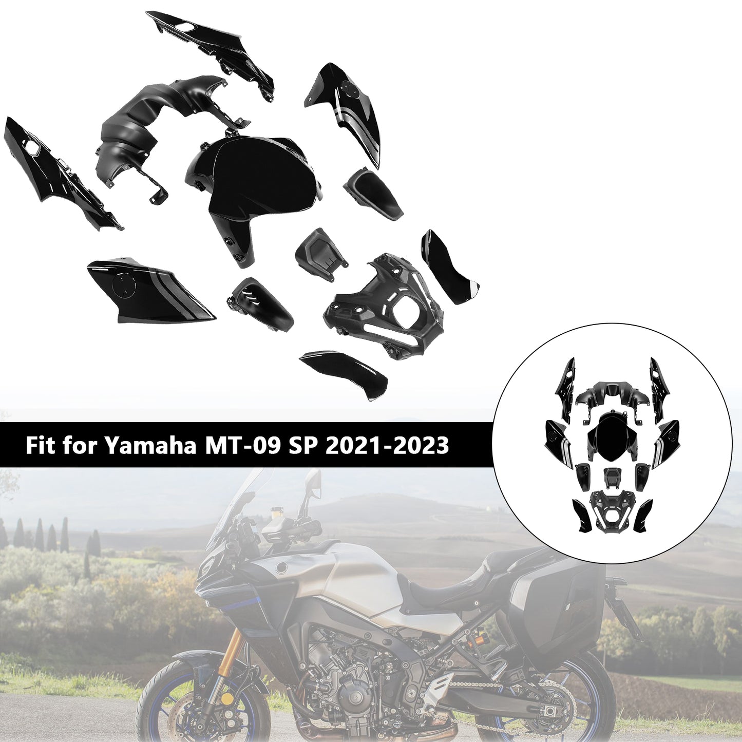 Kit carena carrozzeria iniezione ABS per Yamaha MT-09 / MT-09 SP 2021-2023