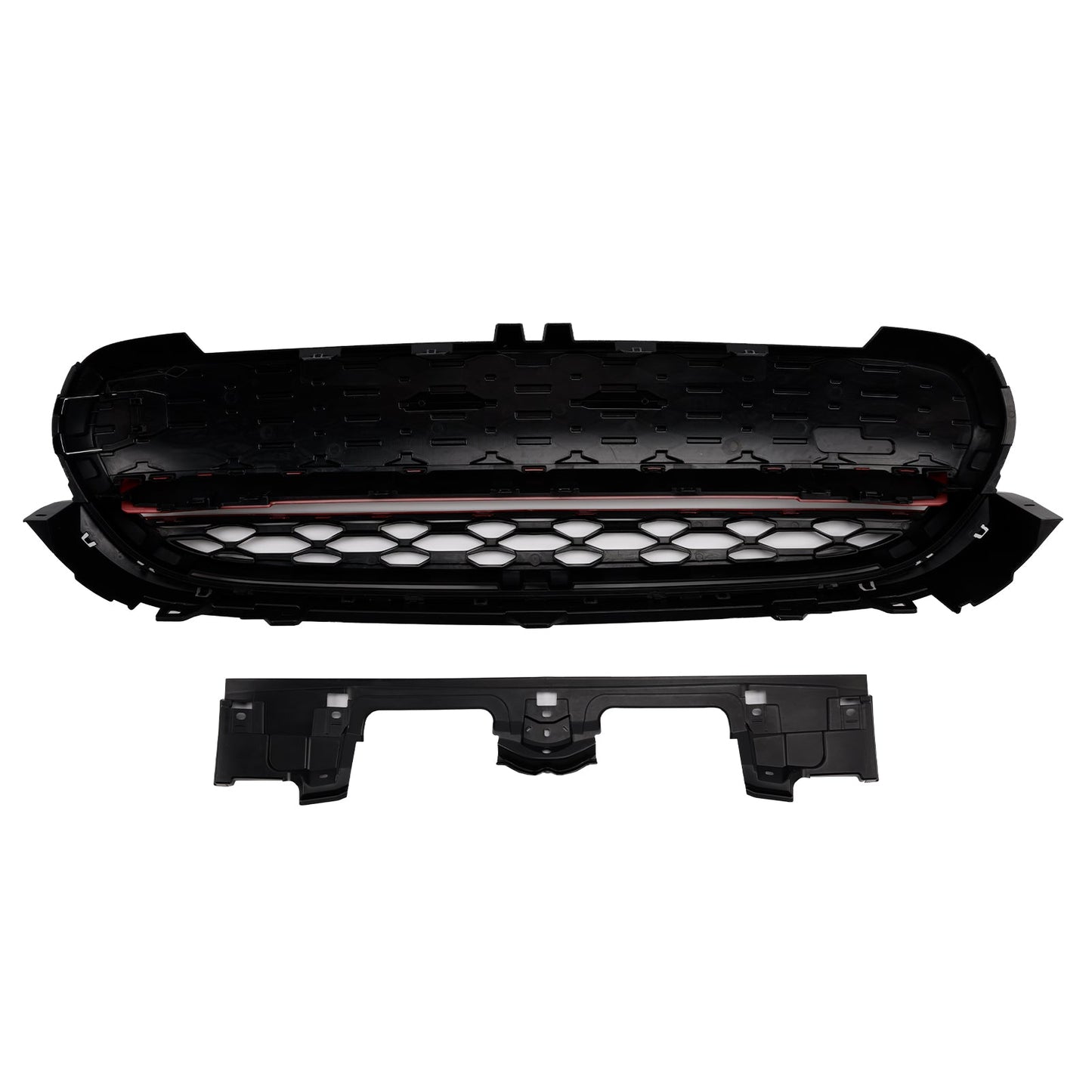 Griglia anteriore GP-Style con finiture rosse e nere lucide, adatta per Mini Cooper F55 F56 F57 2014-2021