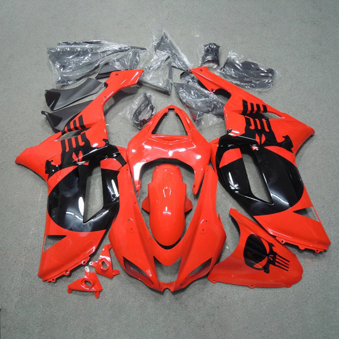 Kit carenatura iniezione in plastica ABS adatto per Kawasaki ZX6R 636 2007-2008