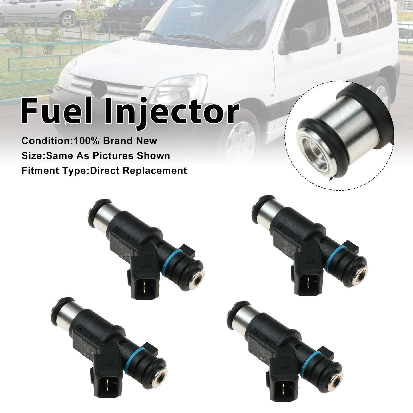 4 iniettori di carburante per Citroen Berlingo 1996-2011 C2 1.4L 2003-2009 1984e0