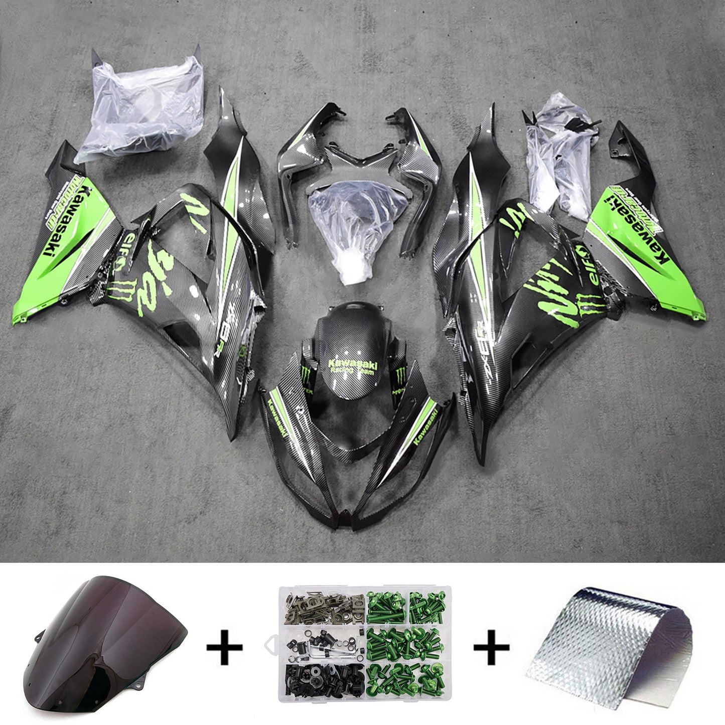 Kit carenatura iniezione in plastica ABS adatto per Kawasaki ZX6R 636 2013-2018