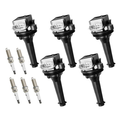 Pacchetto bobine di accensione UF517 + candele per Volvo S60 2.5L L5 2012-2016