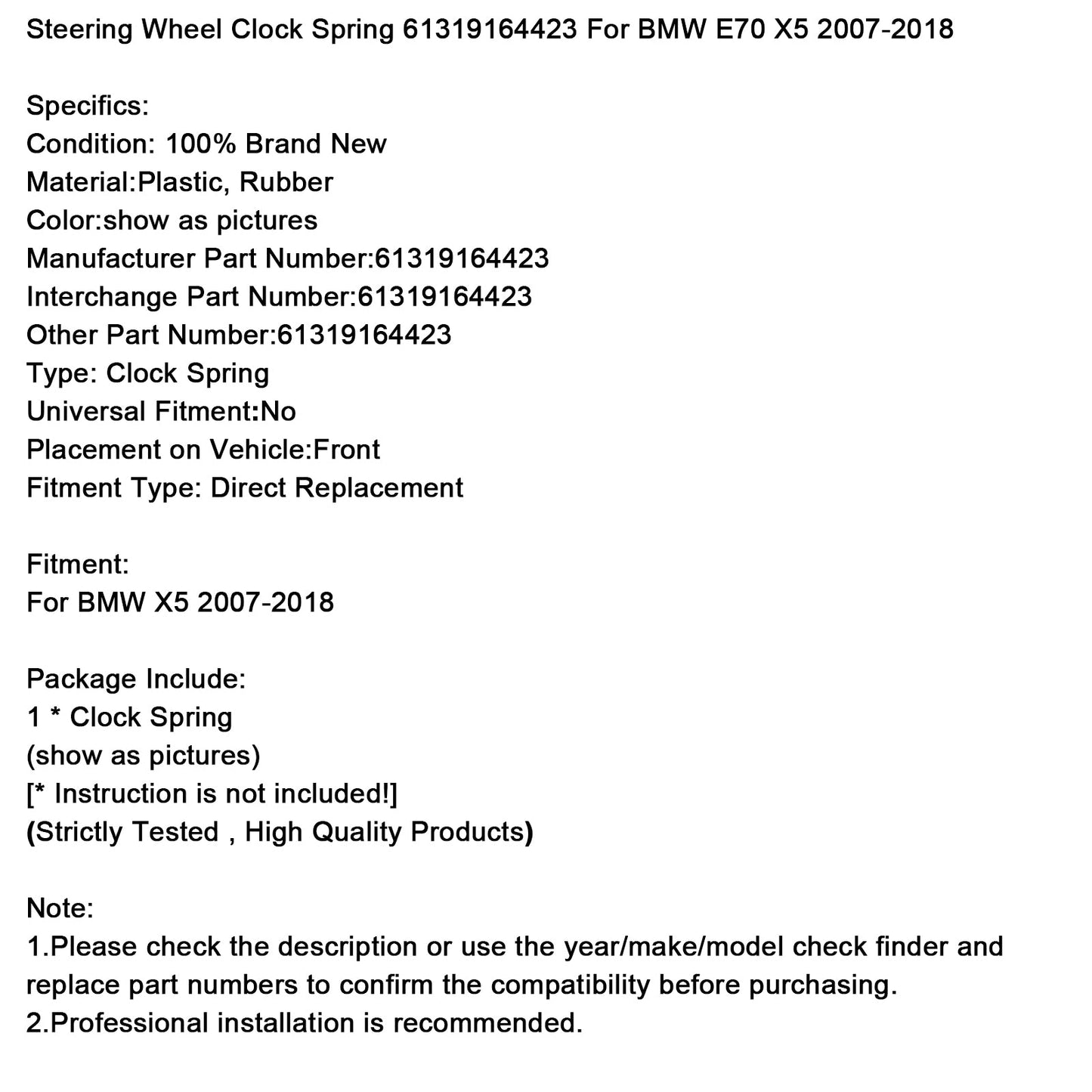 Molla di regolazione del volante BMW E70 X5 2007-2018 61319164423