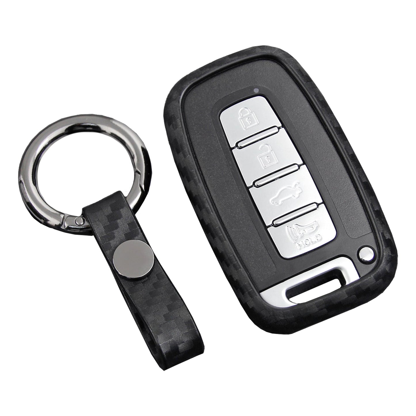 Custodia in pelle e silicone per chiave auto con fibbia per Hyundai e Smart (vecchie e vecchie)
