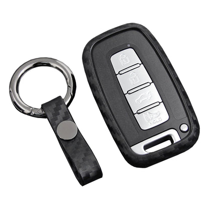 Custodia in pelle e silicone per chiave auto con fibbia per Hyundai e Smart (vecchie e vecchie)