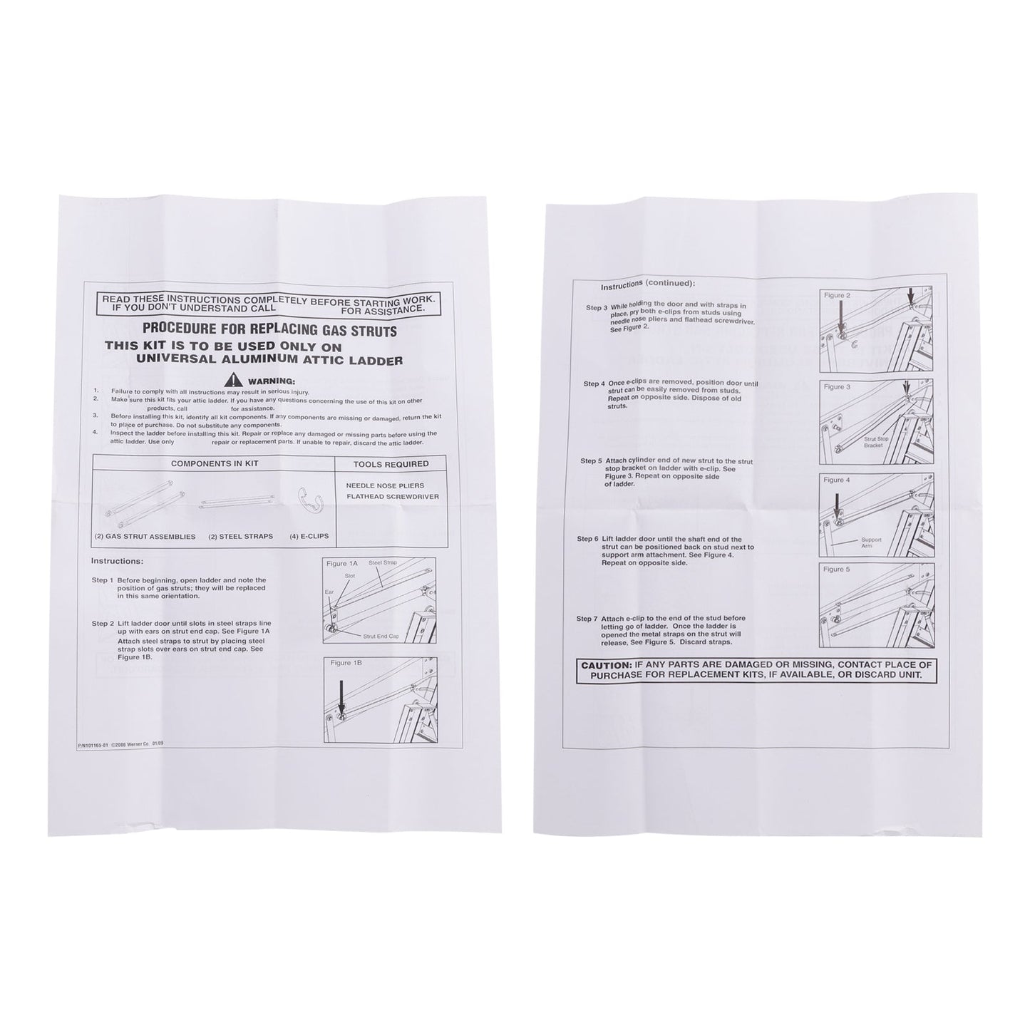 Kit di montanti standard 2 pezzi 36-80 per scale da soffitta in alluminio Werner AH2210 AH2210B