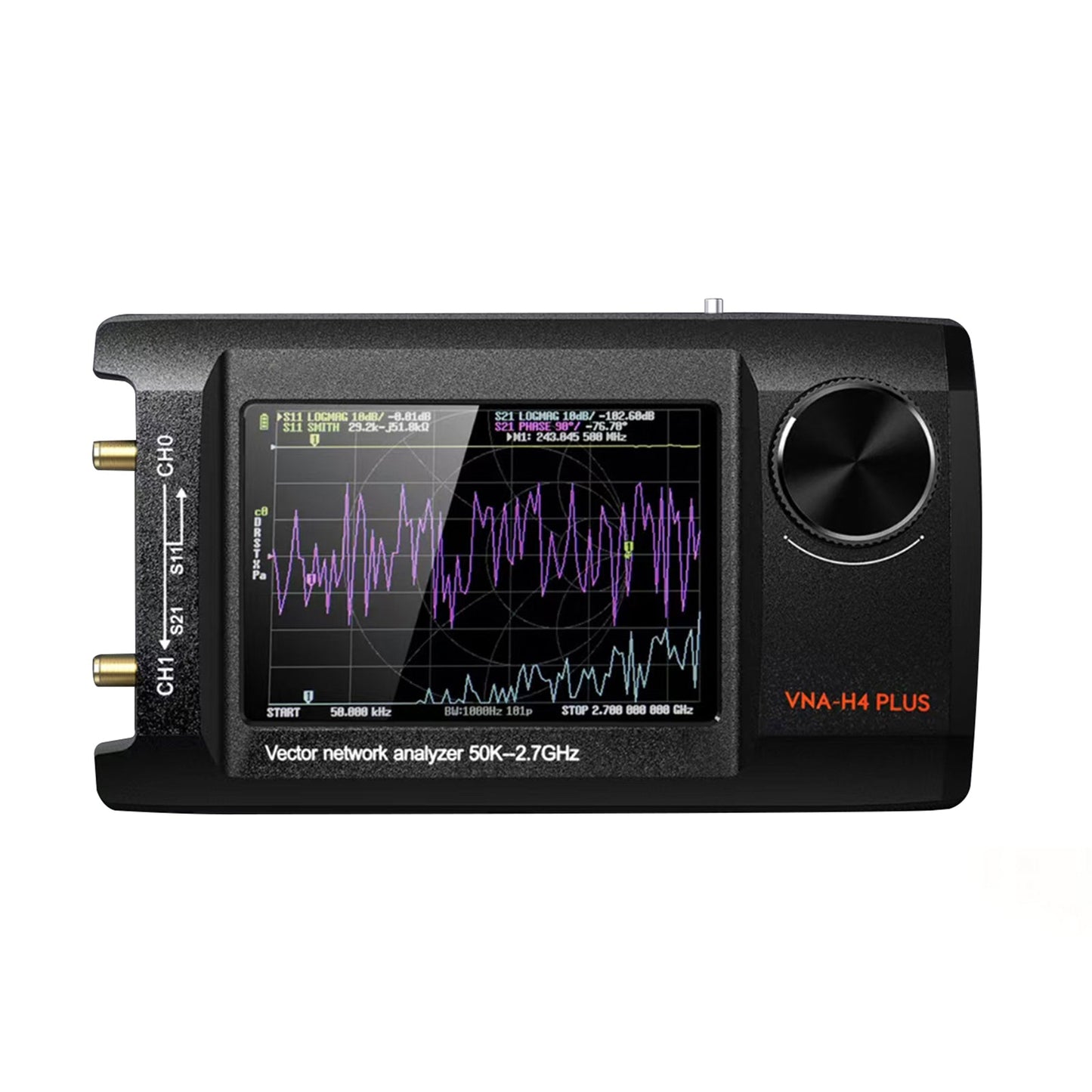 Analizzatore di rete vettoriale portatile NanoVNA Plus da 4 pollici aggiornato da 50 kHz a 2,7 GHz