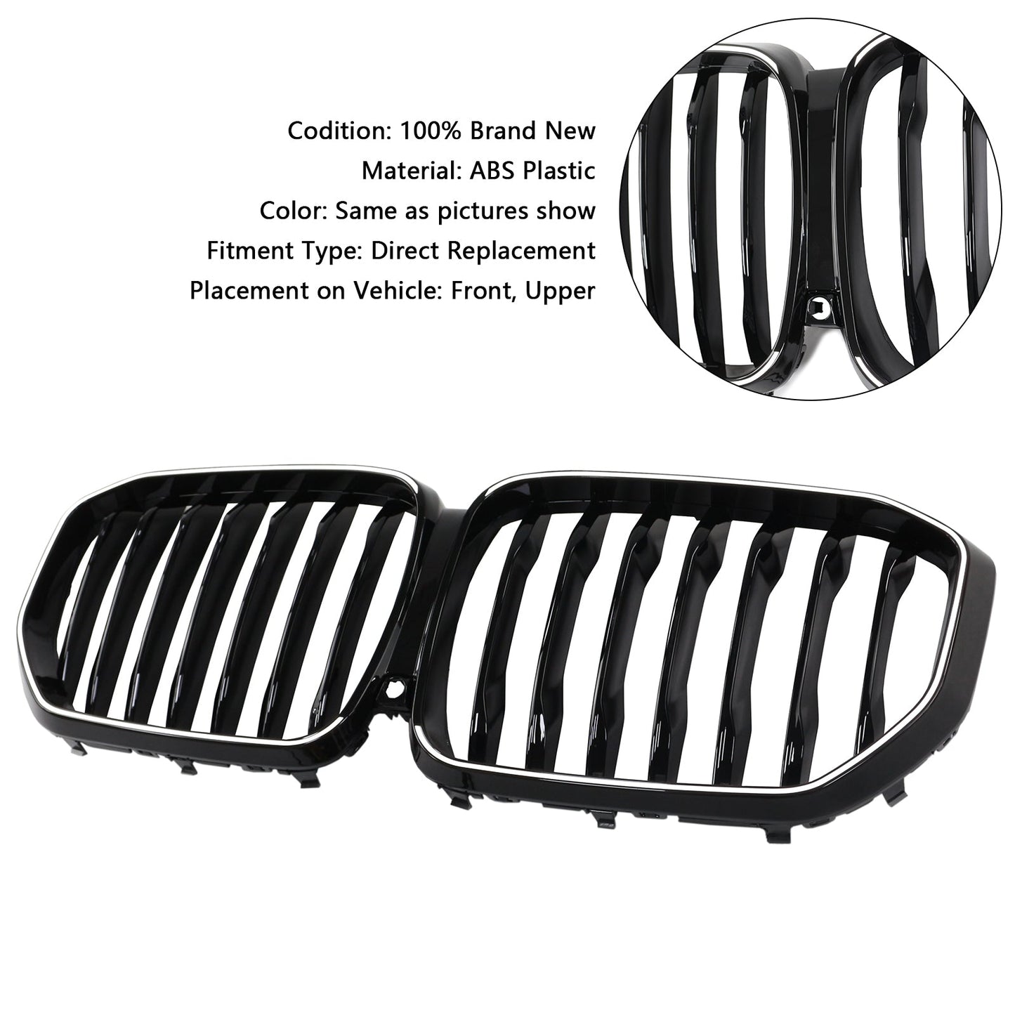 Griglia anteriore a rene nera lucida BMW X5 G05 2019-2022 M-Performance