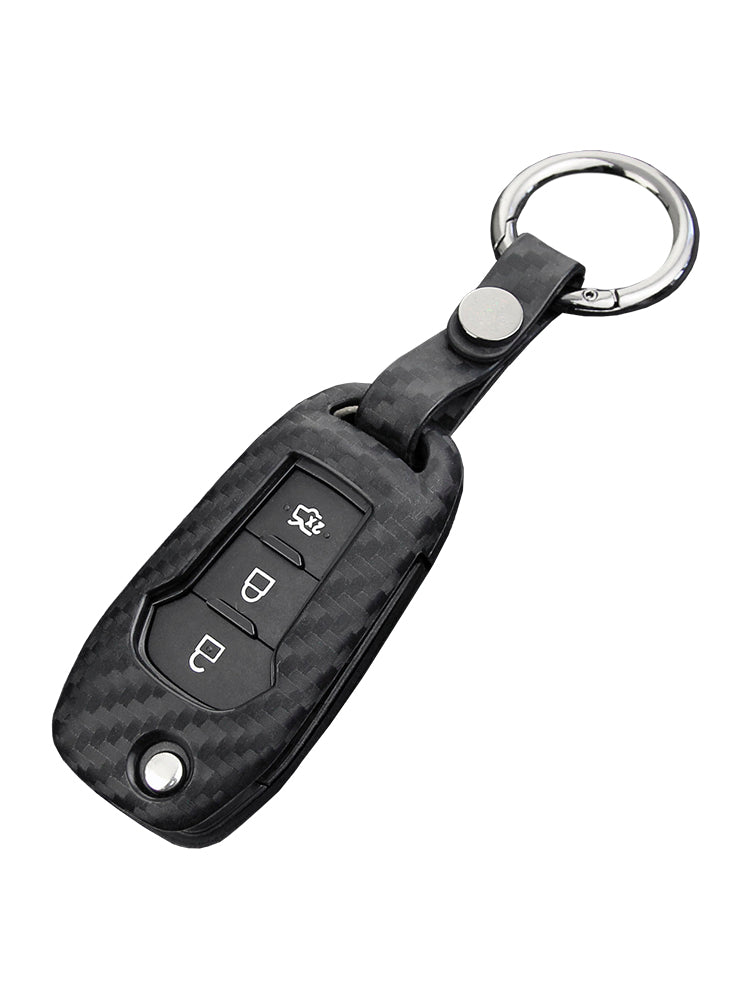 Custodia in pelle e silicone per chiave auto con fibbia per Ford