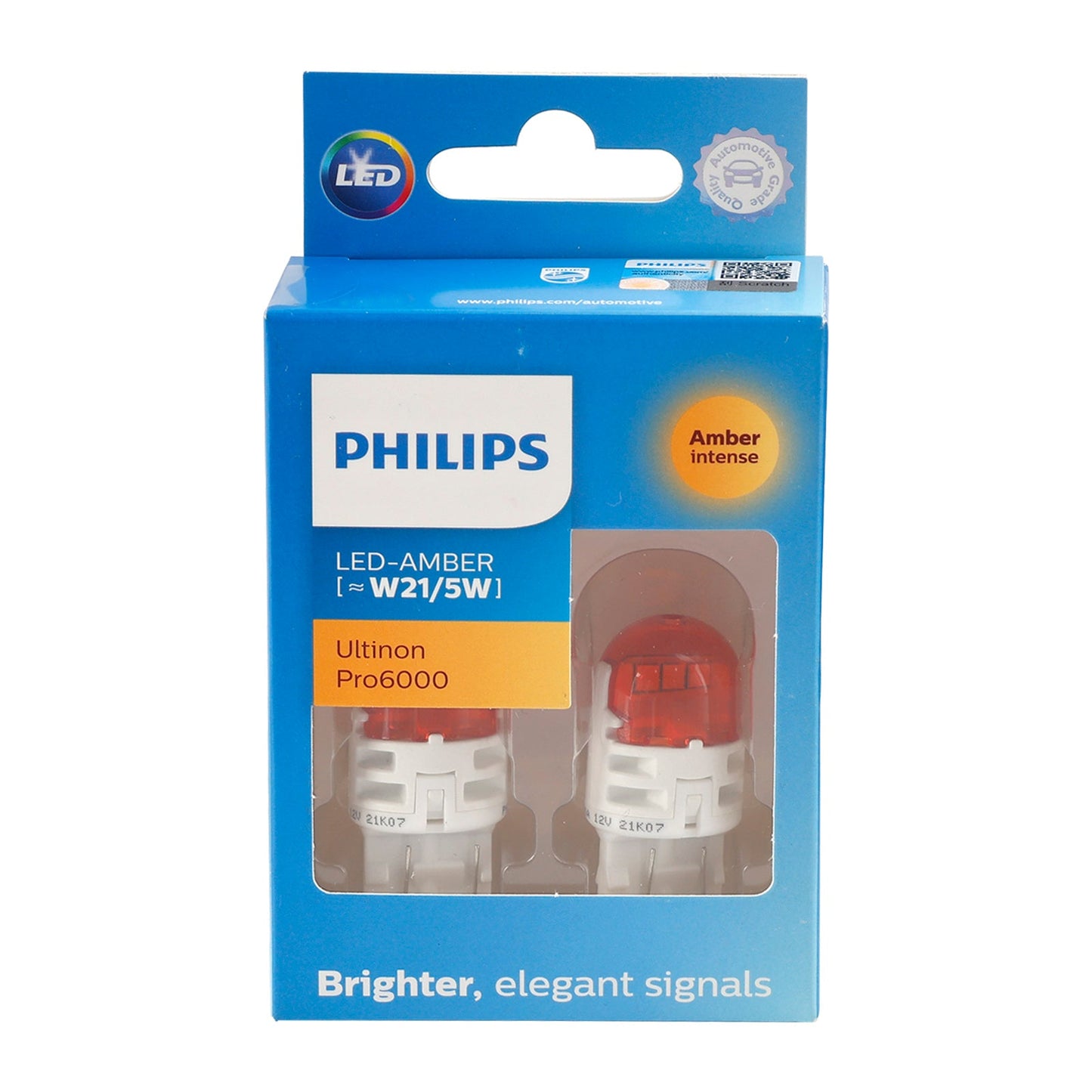 Luce auto LED-AMBRA Ultinon Pro6000 W21/5W 11066AU60 per PHILIPS