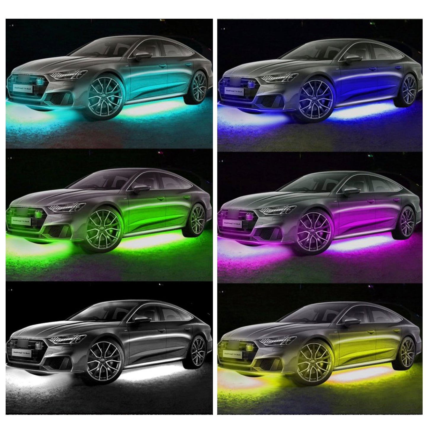 4 pezzi di luce LED per telaio modificata con luce ambientale fantasy APP + telecomando 60 cm * 2 + 90 cm * 2