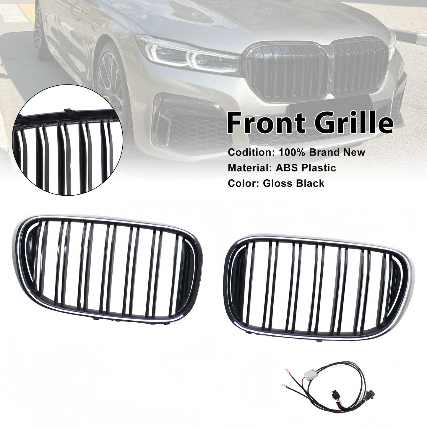 Griglia anteriore a doppio rene per BMW Serie 7 G11 G12 2016-2018 Pre-Facelift