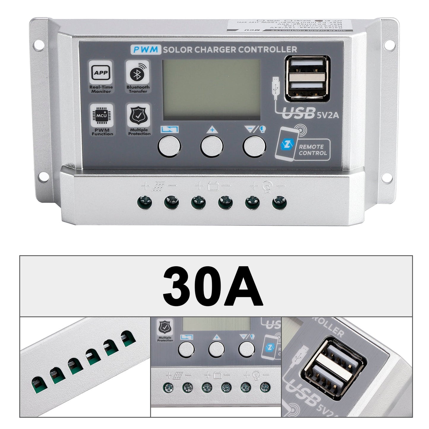 Regolatore solare PWM 10A-60A APP mobile Regolatore solare di controllo intelligente