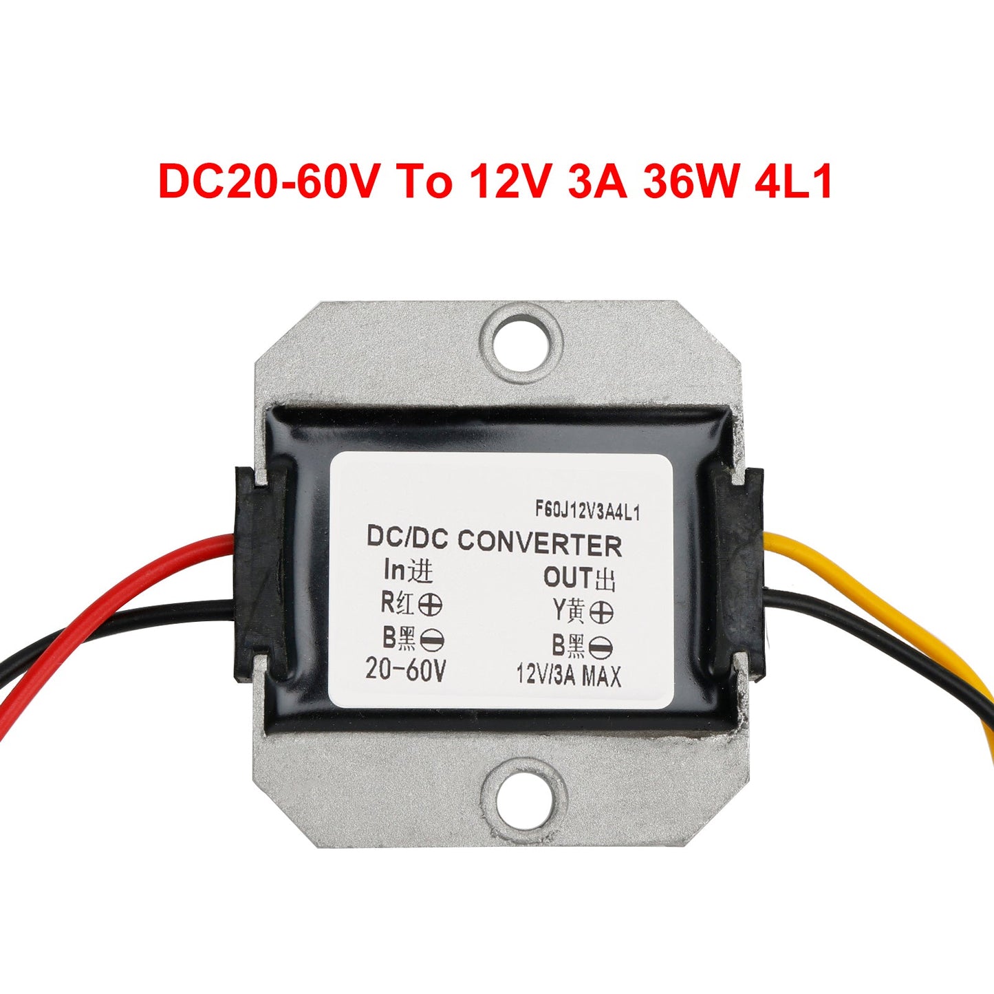 Convertitore di potenza step-down da 20-60 V a 12 V 3 A, impermeabile, 36 W