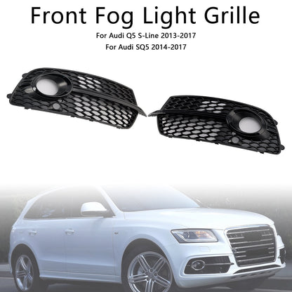 Griglia fendinebbia paraurti anteriore adatta per Audi Q5 S-Line SQ5 2013-2017, nera