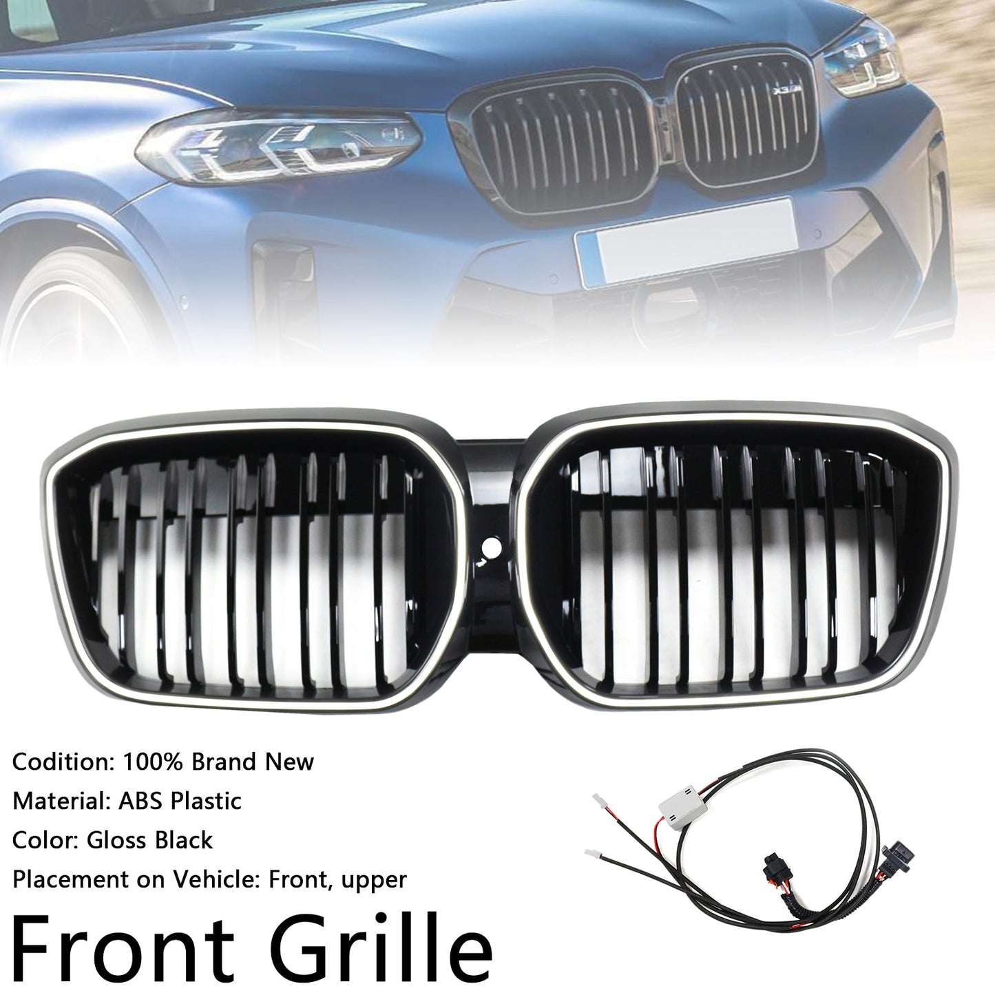 Griglia anteriore a doppio rene nera BMW IX3 G08 LCI 2022-2024