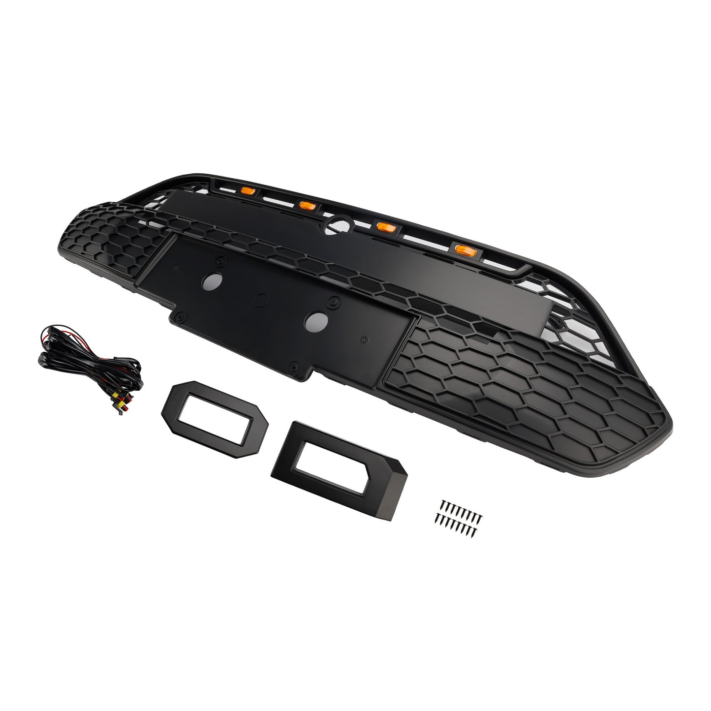 2013-2017 Ford Transit Custom Griglia per paraurti anteriore nera opaca con LED