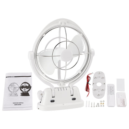 Ventola a basso consumo con rilevamento automatico 12V/24V per barche e camper, colore bianco