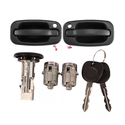 Maniglia esterna per porta e set di 2 serrature per porta e 2 chiavi uguali per GM Chevy 2001-2006