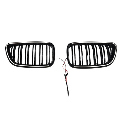 Griglia anteriore a doppio rene per BMW Serie 2 F22 F23 F24 2014-2018, nero lucido