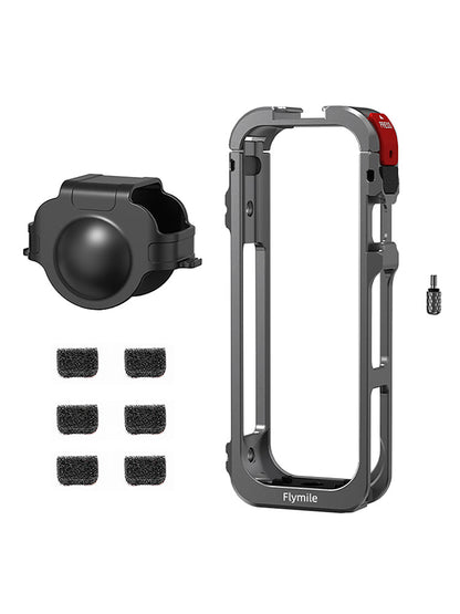 Telaio di supporto per Insta360 X5, custodia protettiva in silicone, protezione per l'obiettivo.