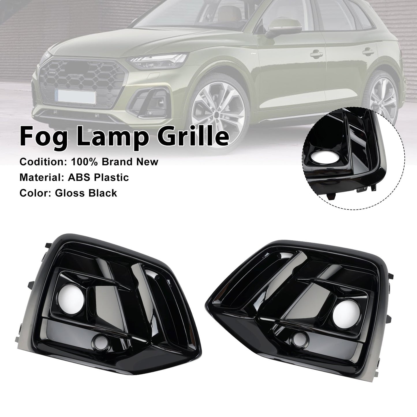 Griglia fendinebbia anteriore nera Audi Q5 SQ5 S-Line 2021-2025